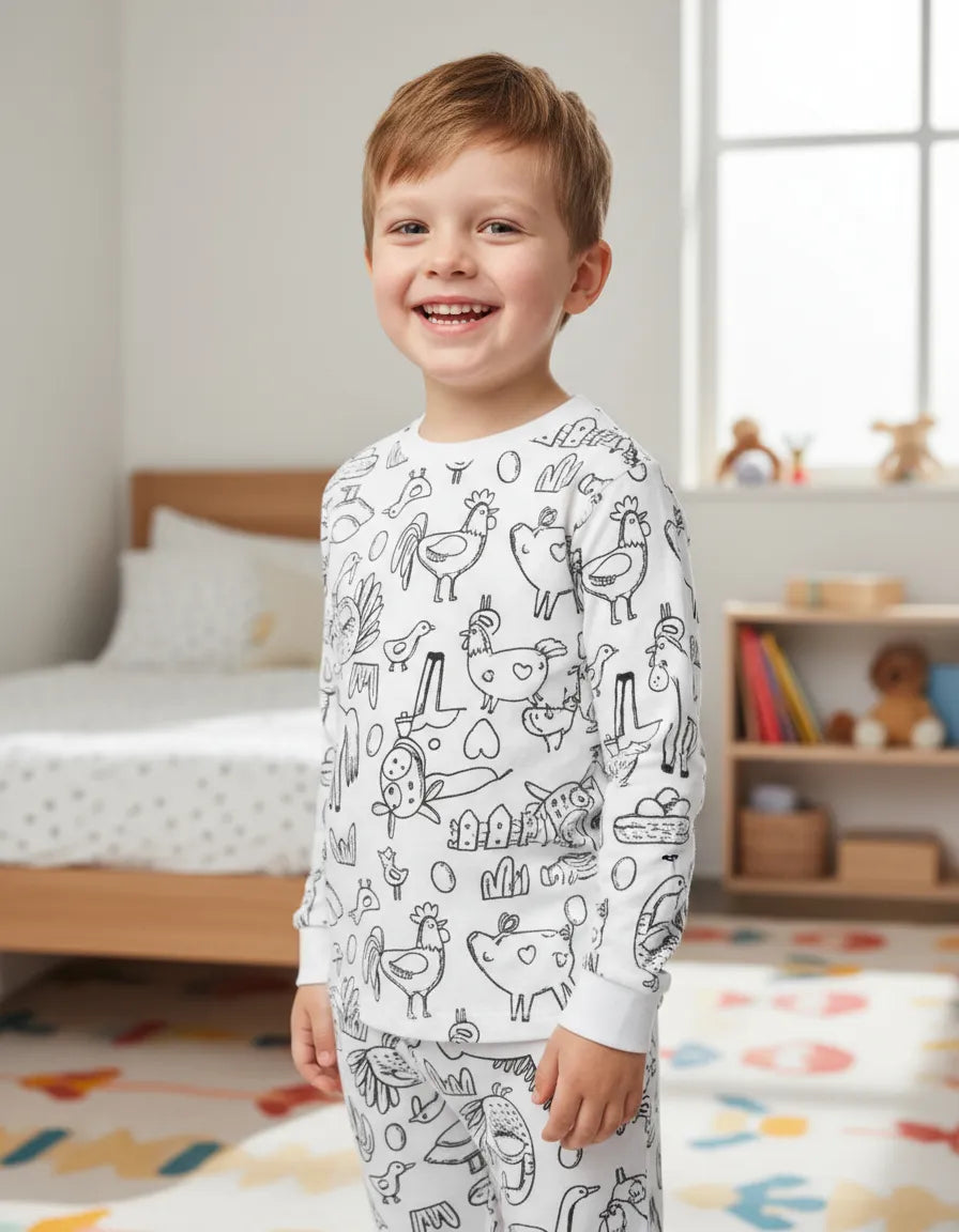 Pijama Coloreable Para Niños